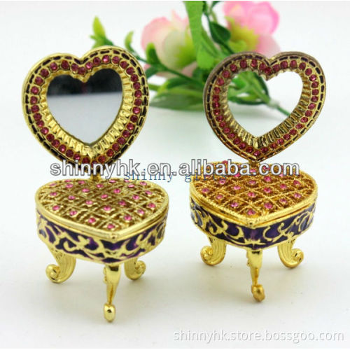 Heart Shaped with Rhinestone Trinket Jewelry box SCJ114